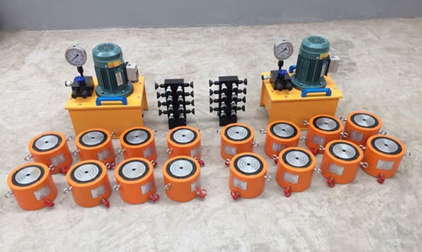 sync super thin hydraulic cylinder with pump