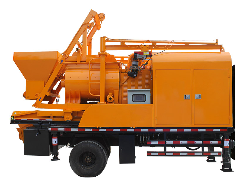 concrete mixing trailer pump