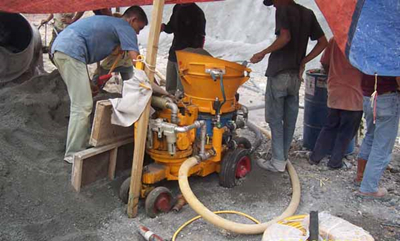 concrete spraying machine used in high marsh coal mine tunnel shotcrete construction operations