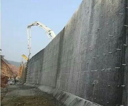 foam concrete used as a retaining wall