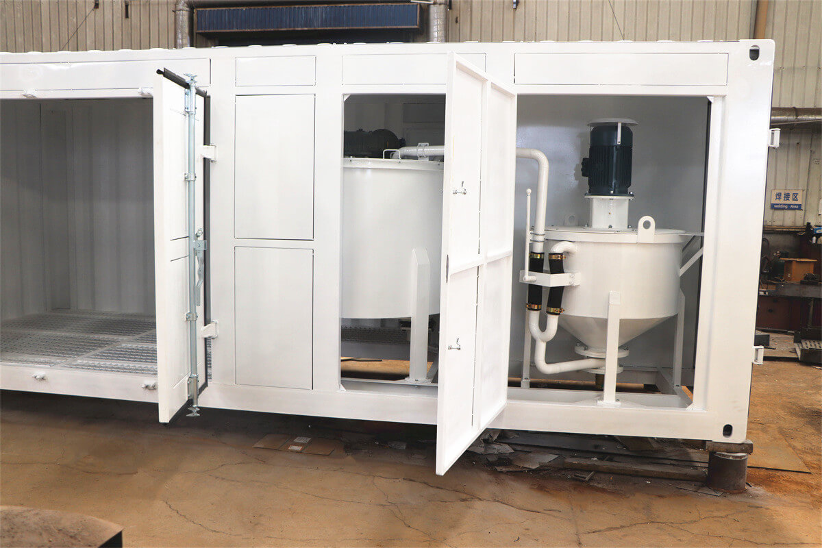 grout mixer with agitator in one container