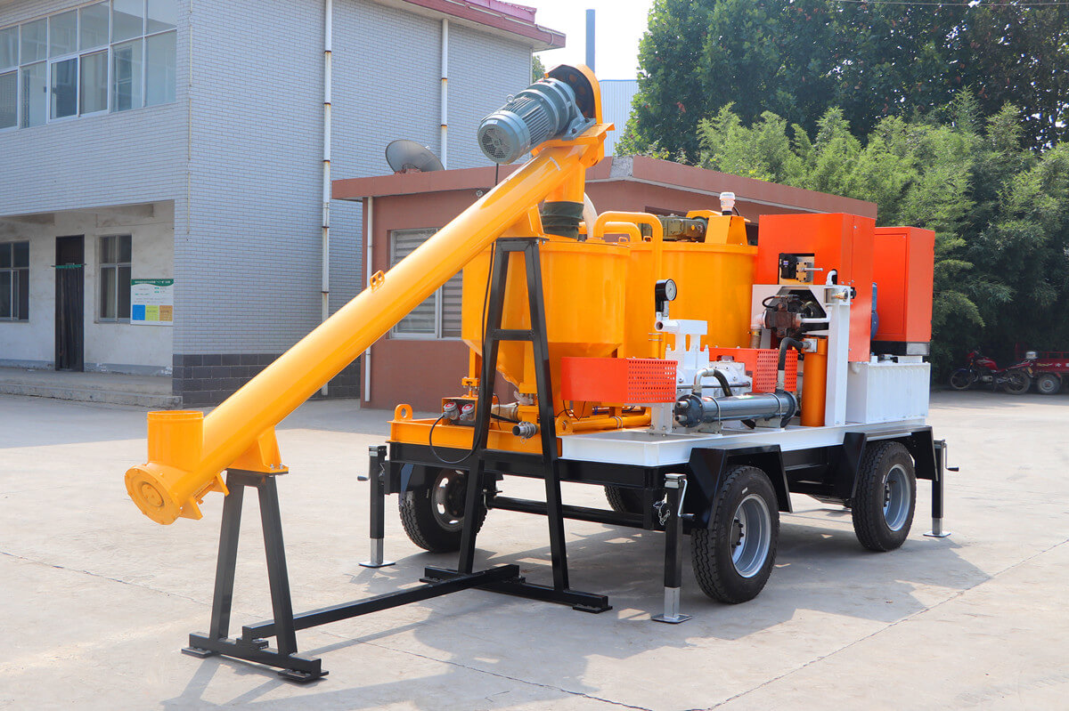 Grout pump mixer with wheels