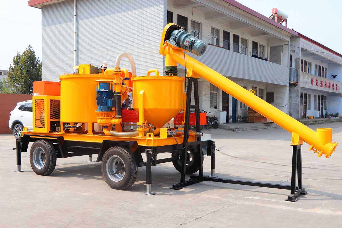hydraulic grout pump with mixer