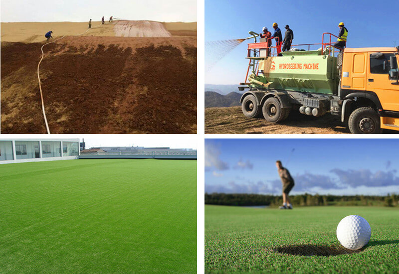 hydroseeder machine for golf course grass seeding