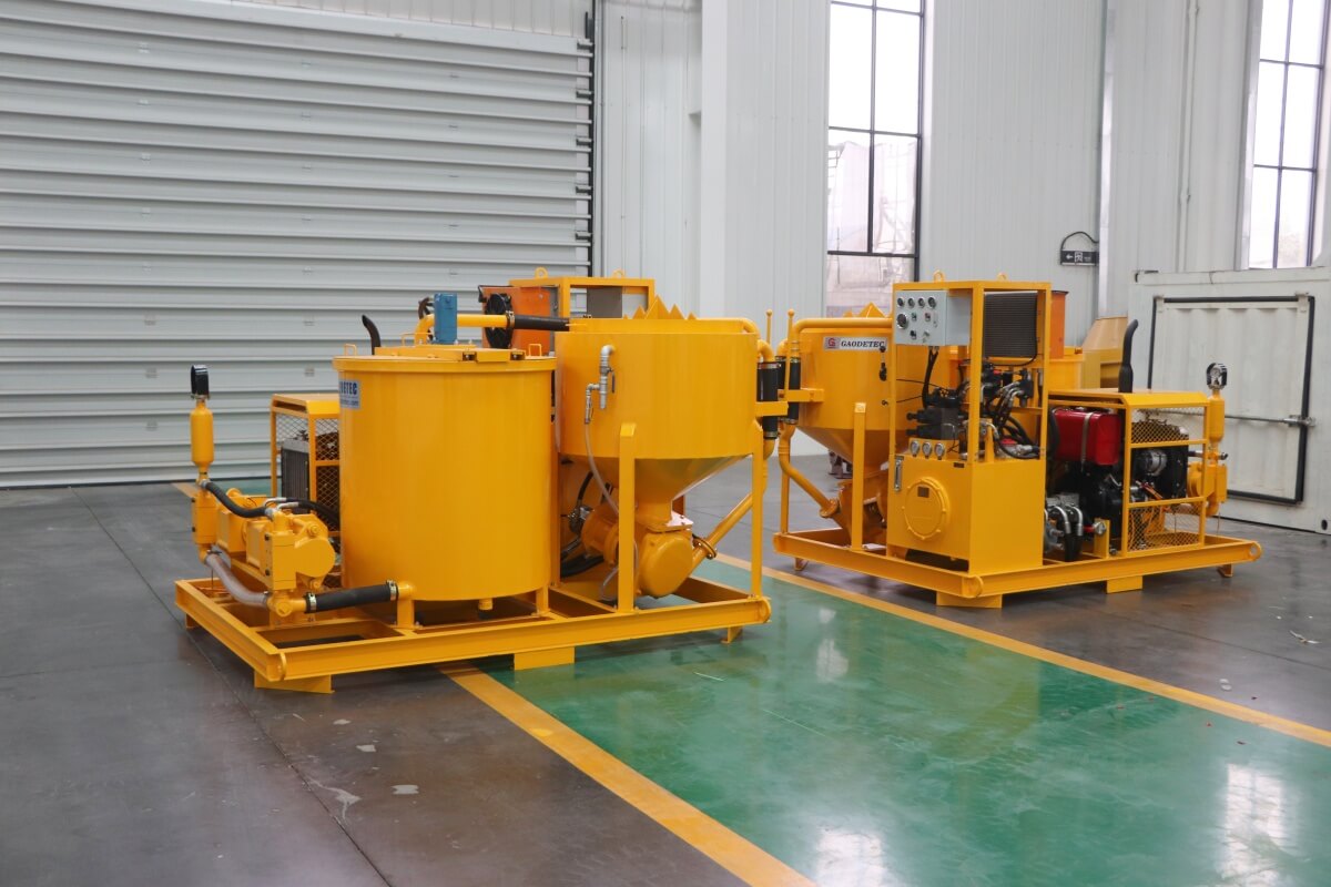 Diesel grout pump with mixer