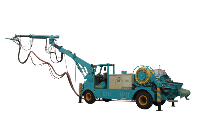 Wet shotcrete machine with robotic shotcrete arm