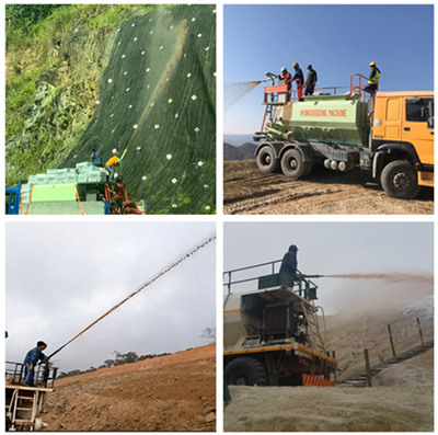 Hydroseeding mulch machine with electric-start diesel engine