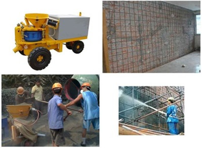 Wet mix shotcrete machine for wall