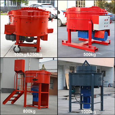 500kg 800kg 1000kg refractory pan mixer