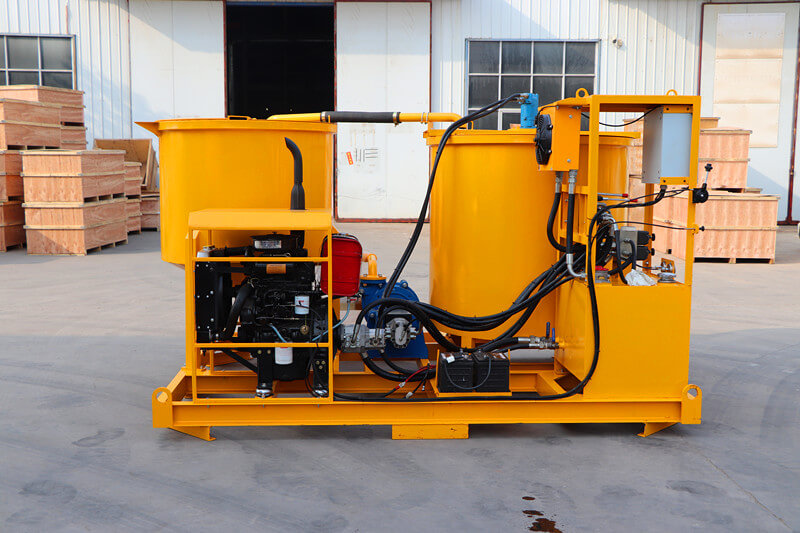 grout mixer with agitator working with grout pump