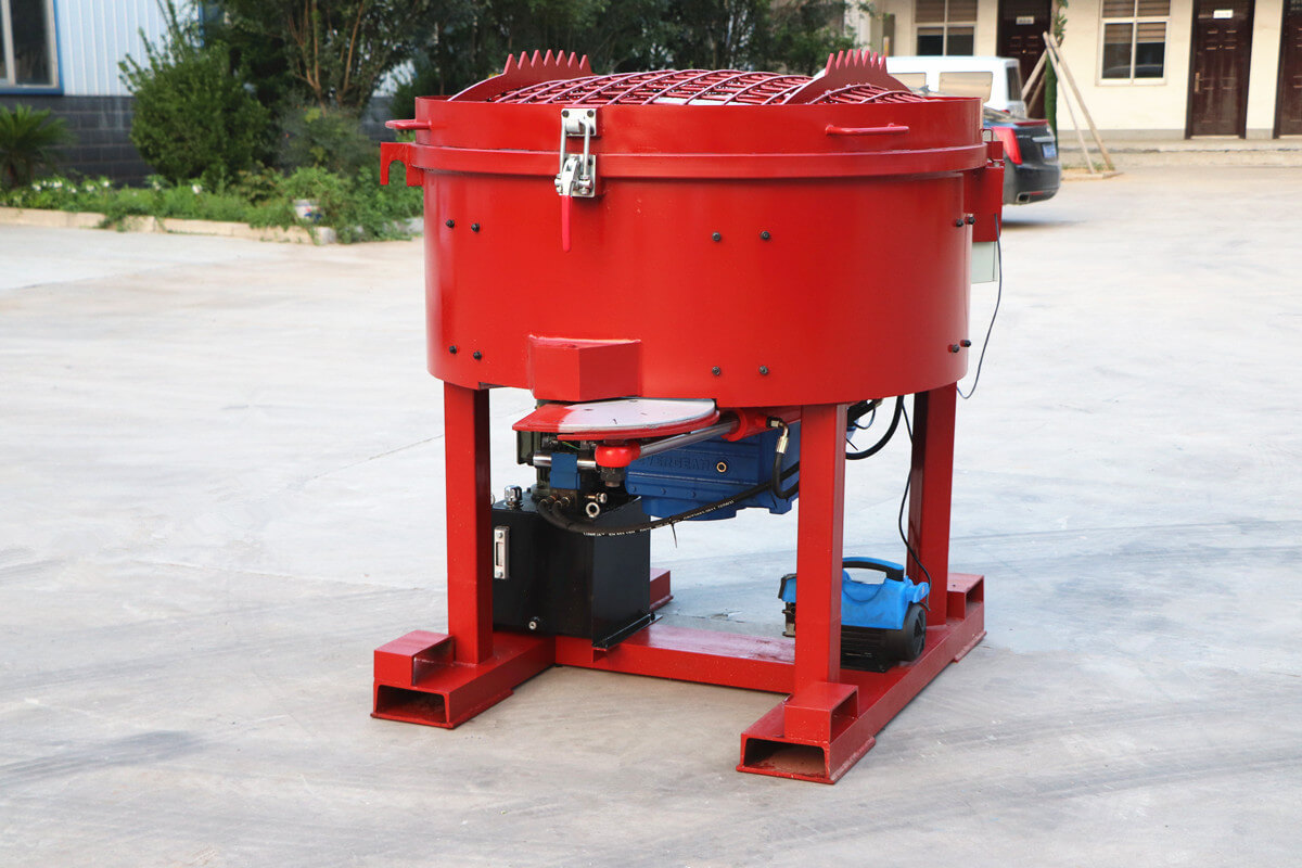 500kg refractory pan mixer with hydraulic discharge door