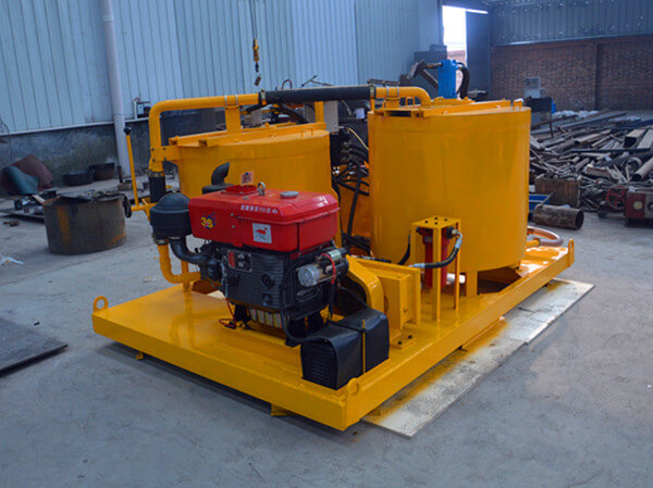 skid type grout pump plant