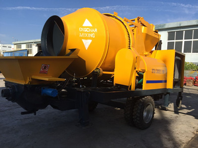 Concrete mixer with pump