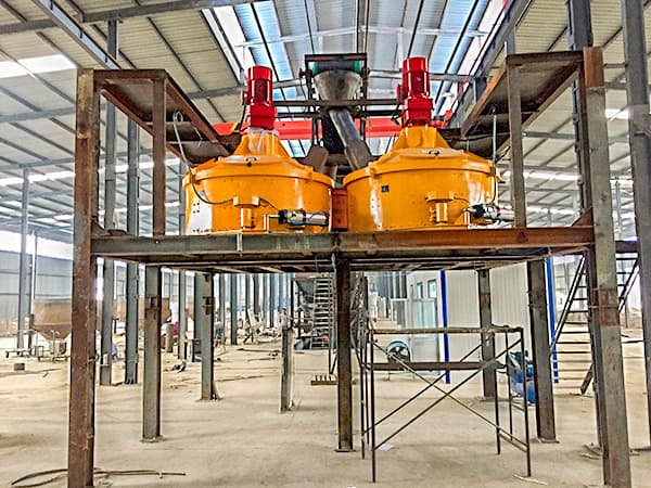 planetary concrete mixer for concrete blocks production