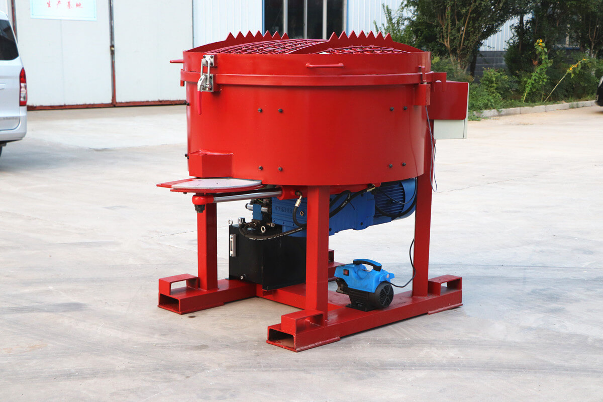 500kg pan mixer with hydraulic discharge door