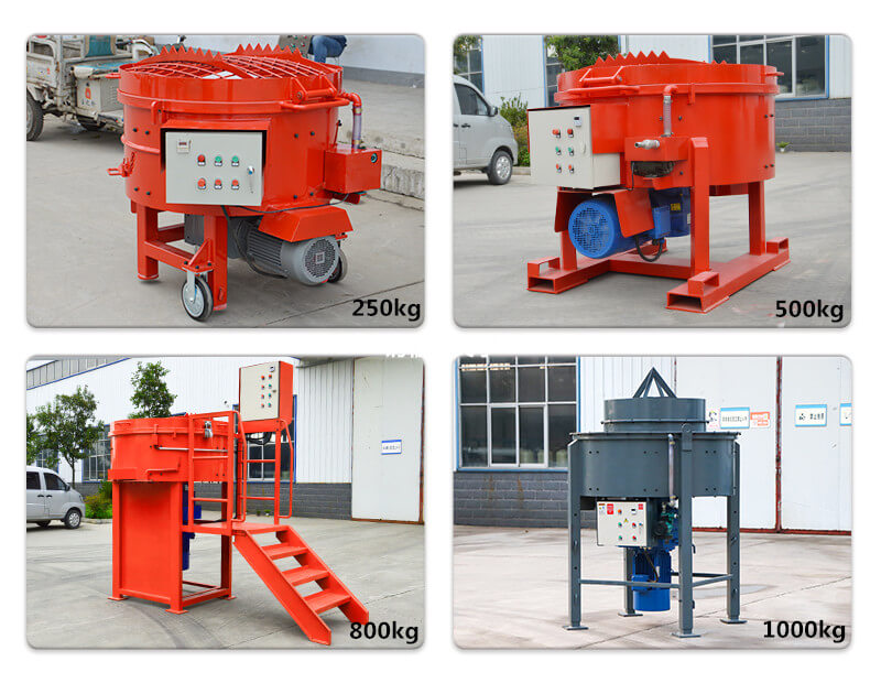 100kg 250kg 300kg 350kg 500kg 800kg 1000kg refractory pan mixer