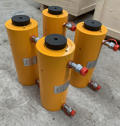 Double acting 100 ton lifting hydraulic jacks