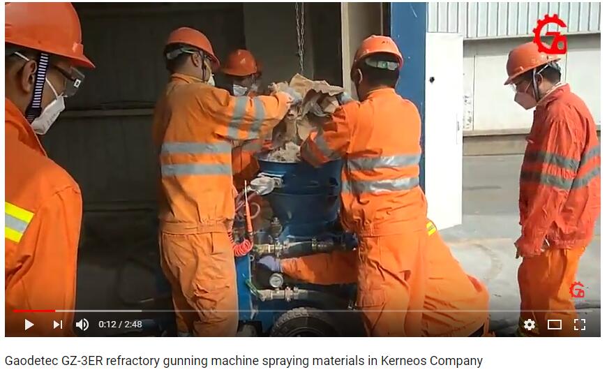 refractory gunning machine spraying materials