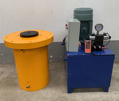 hydraulic cylinder with electric pump for a shop press