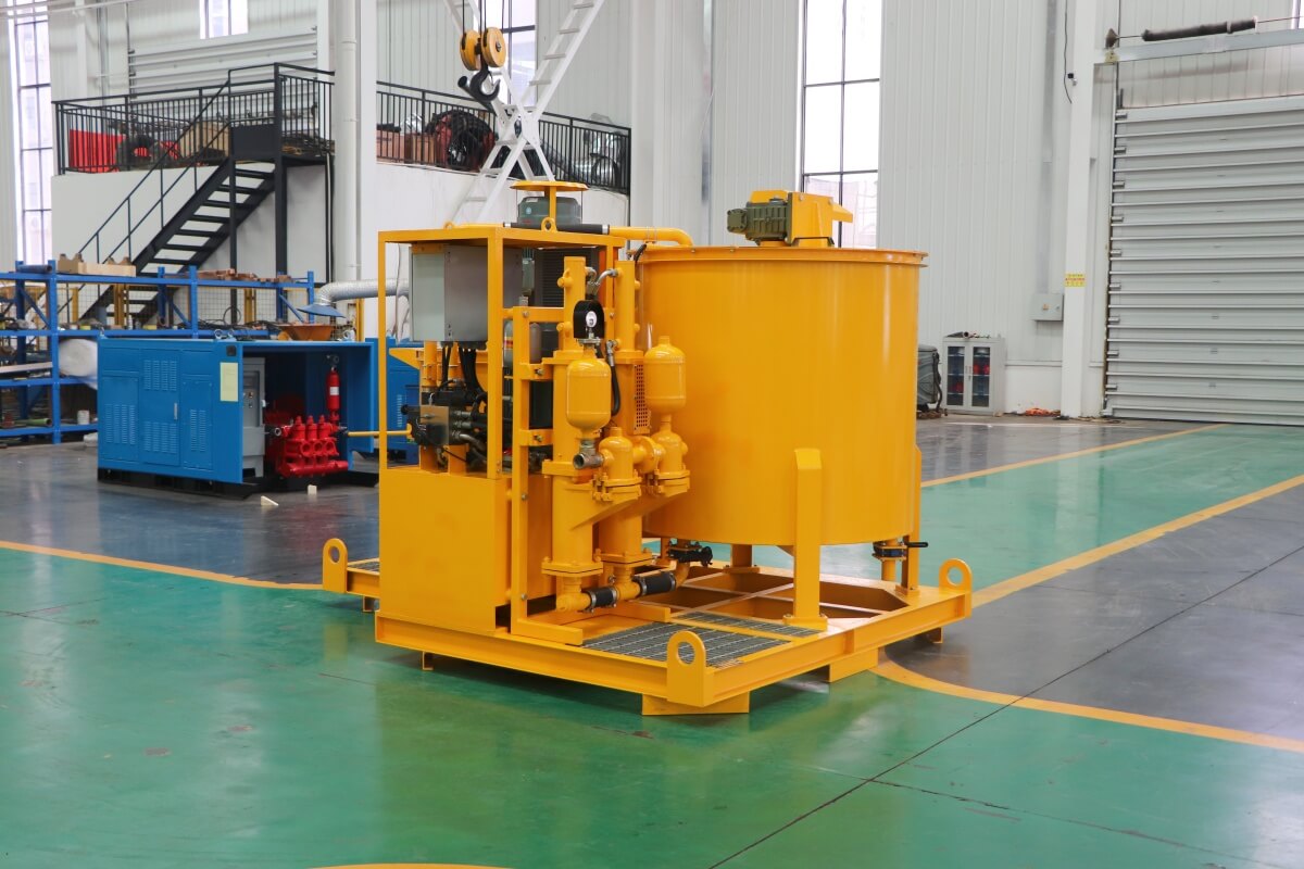 grout mixer and agitator with plunger pump