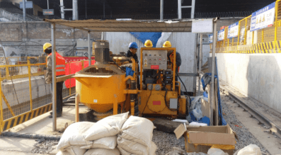 grout machine used for mixing and pumping bentonite