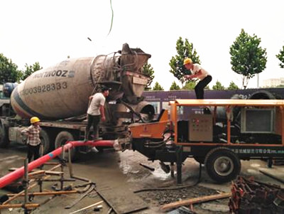 Trailer concrete pump used in Malaysia