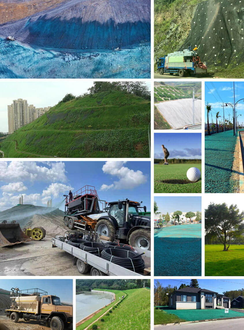 mid-size hydroseeder application