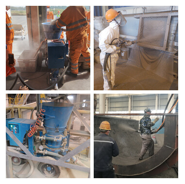 refractory gunning machine castable for radiant module