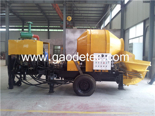 hydraulic concrete pump with mixer