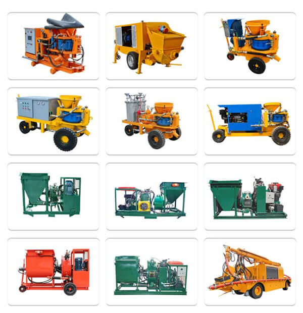 Wet shotcrete machine for swimming pools and wall shotcreting