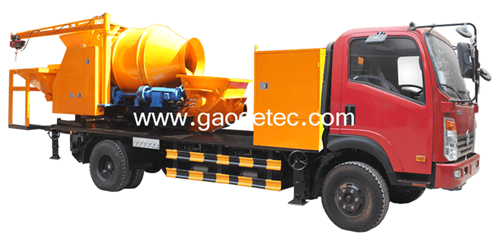 mobile concrete mixer with pump