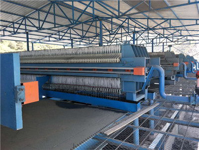 recessed filter press for coal washing