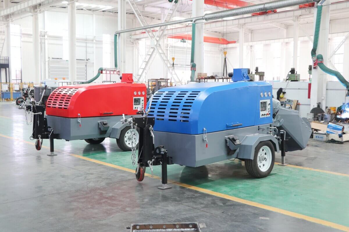 semi-dry mortar conveyor for floor screed