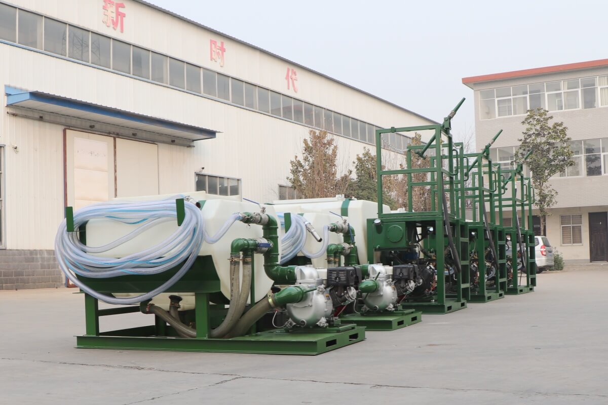 small hydroseeder for landscaping project