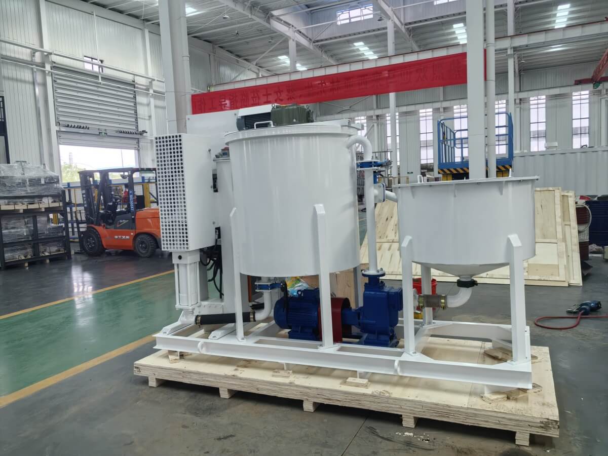 mixing plant and pump system for fissure grouting