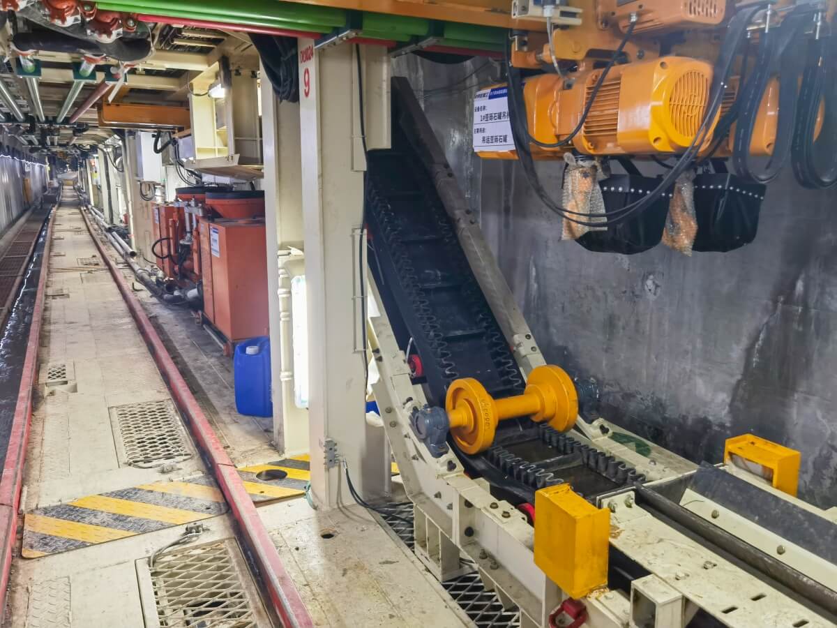 Belt conveyor in tunnel project