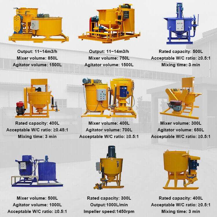 colloidal grout mixer with agitator