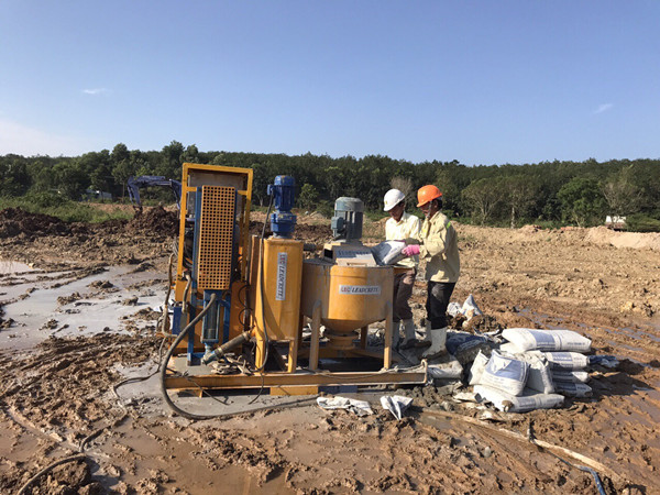 grout injection plant for underground