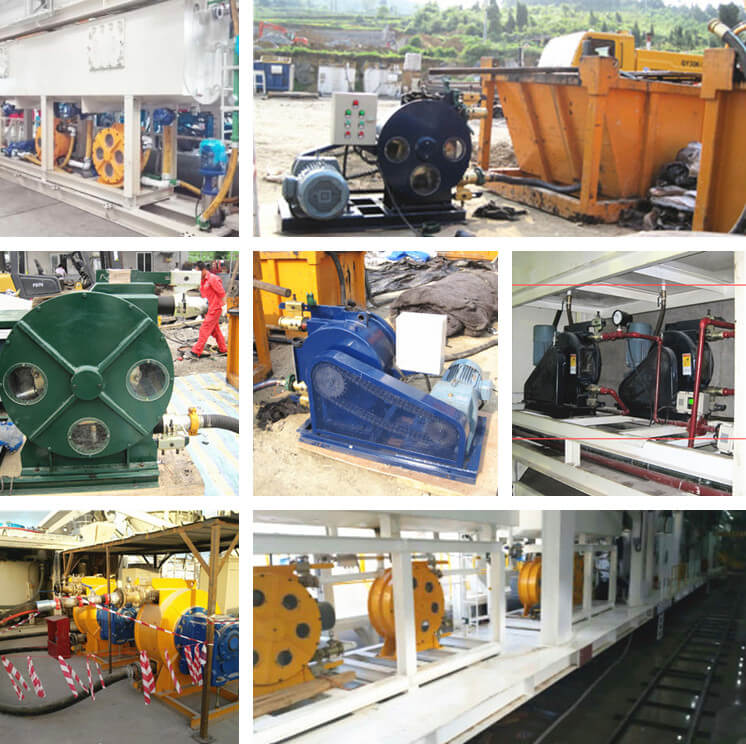 squeeze concrete hose pump application