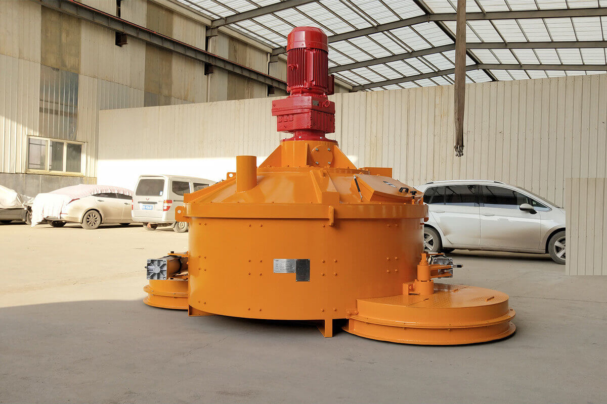 planetary refractory mixer with pneumatic discharge door