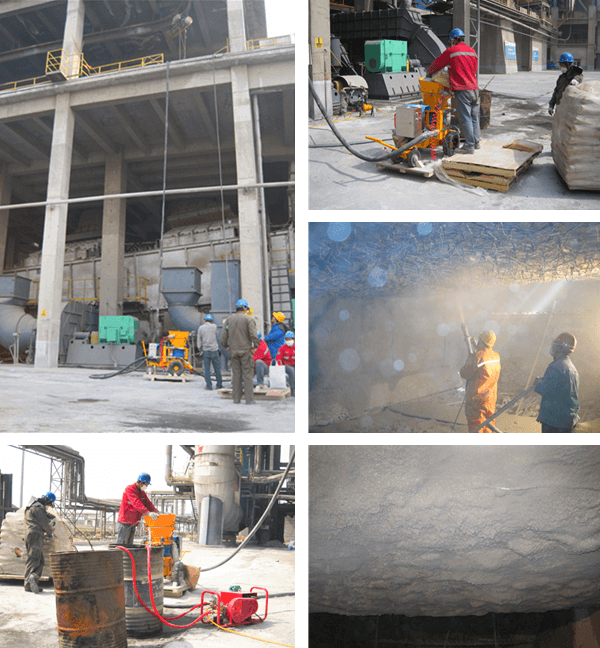 refractory gunning machine for steel plant