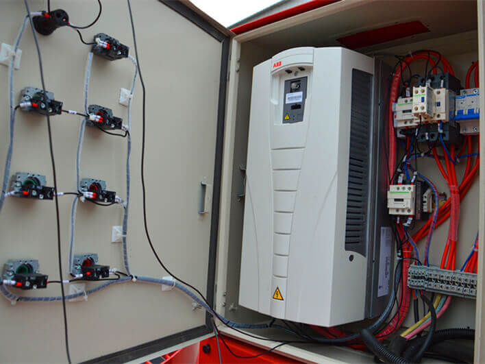 100kg castable refractory pan mixer equipped with ABB variable-frequency drive