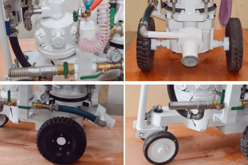 Details display of refractory gunning machine