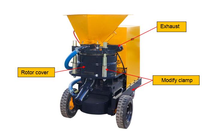 dry and wet mix concrte spraying machine
