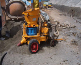 Dry mix shotcrete machine for hill side projects