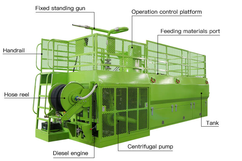 big tank size hydroseeder for mine reclamation