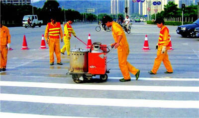 Application of road marking machine