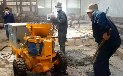 wet shotcrete machine application