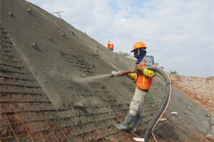 Dry mix shotcrete machine for slope protection