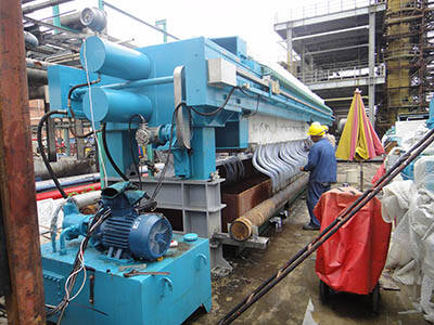 working site of filter press